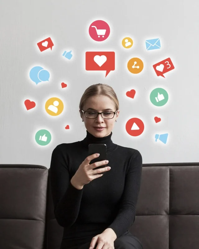 person using social media